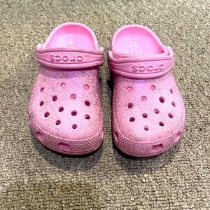 Toddler sparkle crocs